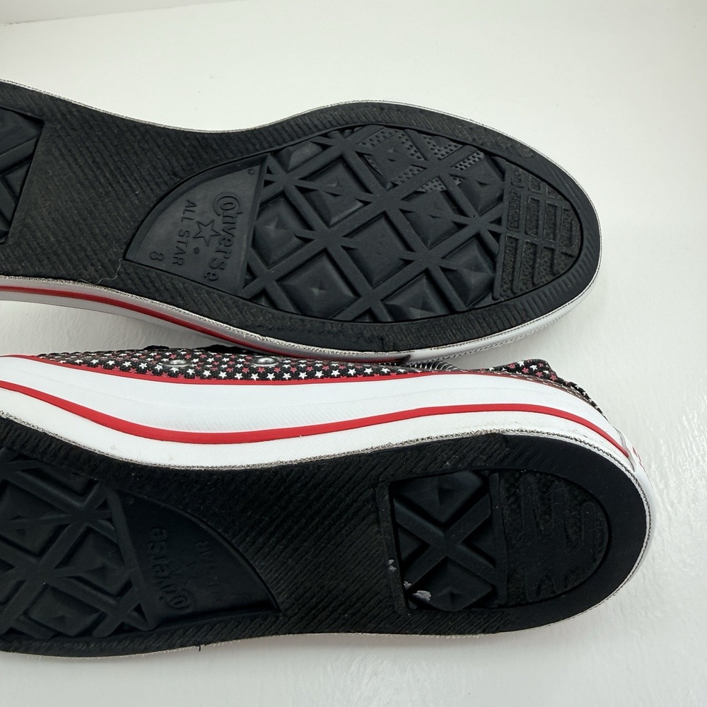 Converse Chuck Taylor All Star Women 10 Black Pink Star Print Low Top Sneakers - Picture 12 of 14